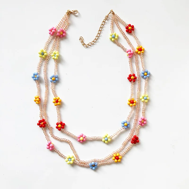 

OUYE 2021 fashion baroque bead necklace designs women flower beach necklace beaded jewelry wholesale necklace beads for women, Color