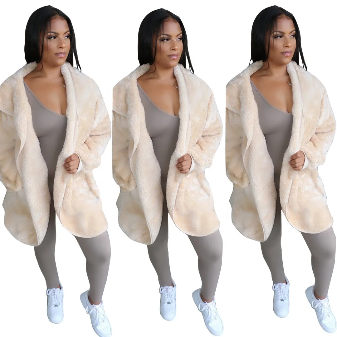 

YM-8509 OEM service supply type coat women winter 2020 long sleeves solid hooded fur coat