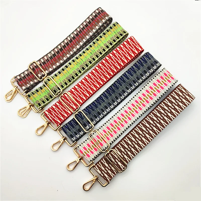 

REWIN High Quality 5CM Eco Cotton Woven Ethnic Long Bag Strap Guitar Straps for Handbags, 38 colors in stock