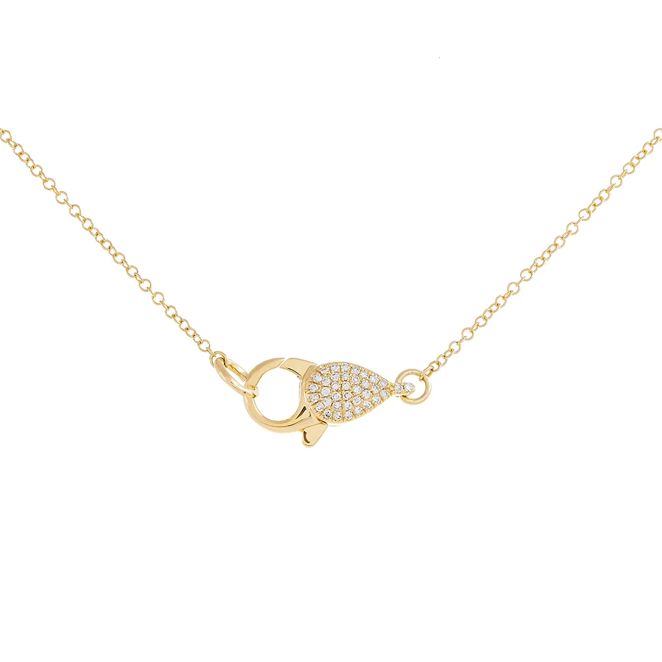 

Luxury Band 925 Sterling Silver 14K gold Plated Cubic Zircon Clasp Pendant necklace For Woman