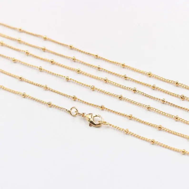 

Inspire stainless steel jewelry 14K Gold Plated Satellite Chain Necklaces With Losbter Clasp Wholesale Bulk Sale Craft Supply, Silver,gold,rose gold,black and so on