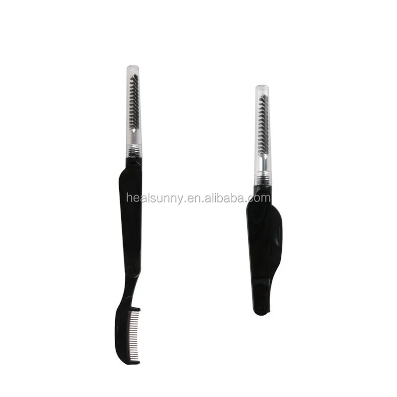 

High quality portable black double side eyelash brush dual use eyelash comb