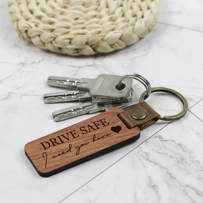 

Keyring Designer Printed Key Ring Engraved Wood Sublimation Keychain Laser Blanks Wooden Key Chain Custom Logo