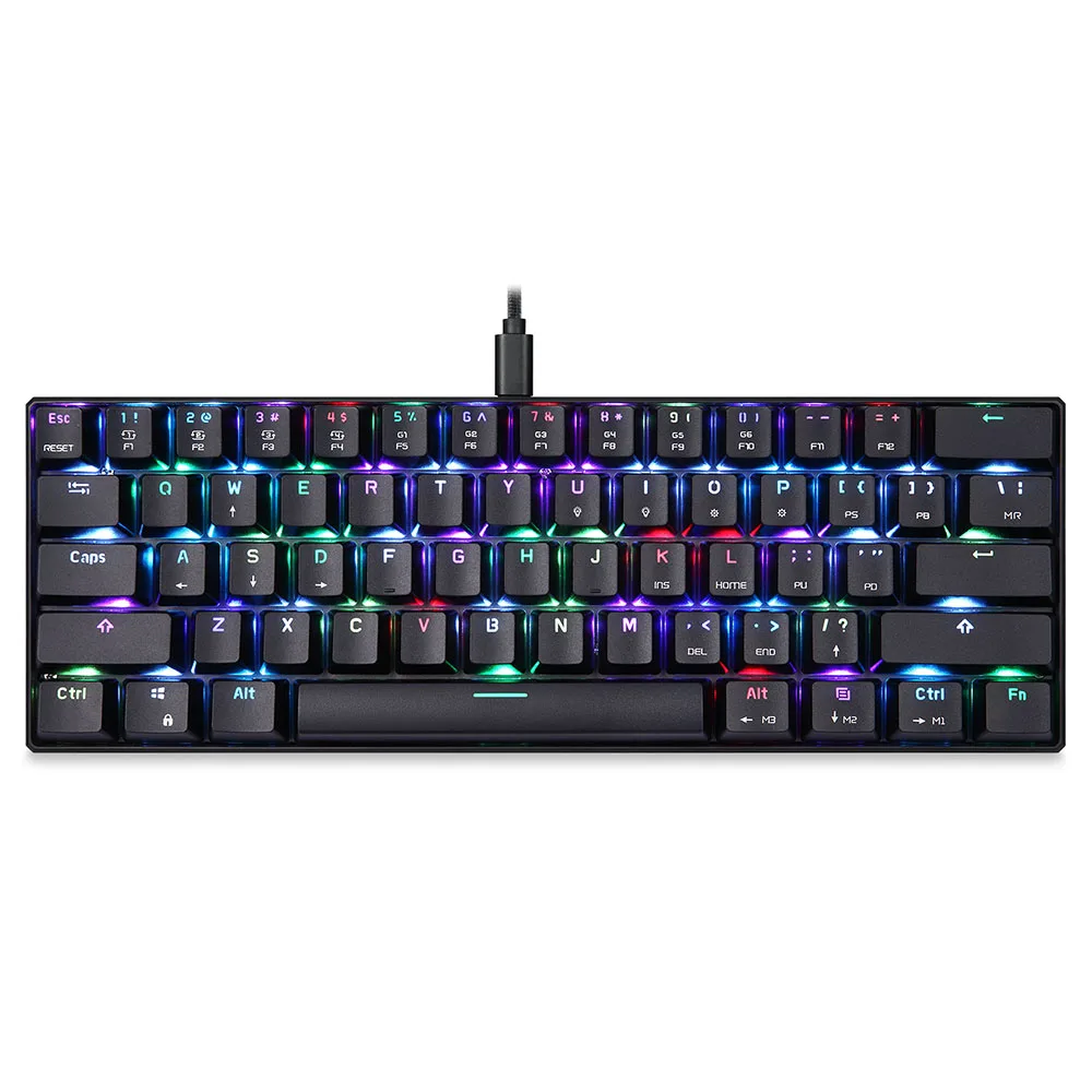 

Motospeed K61 Kailh box Switch Backlit Double Injection Keys RGB 60% Mechanical keyboard, Black