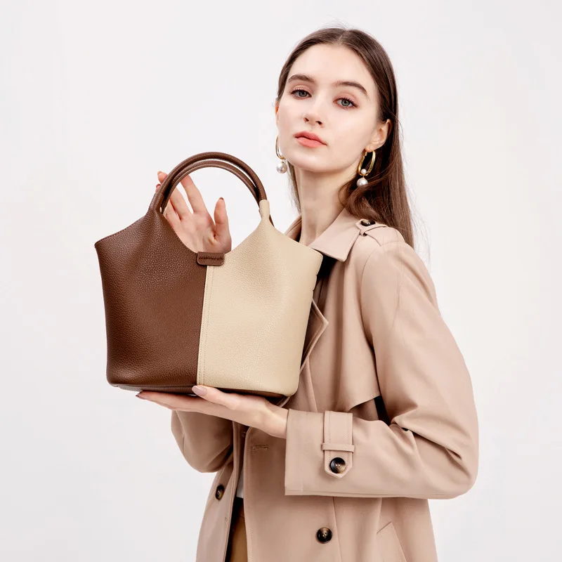 

Fashion Design Color Block Wholesale Custom Leather Crossbody Hand bag Handbags Leather Cowhide Bag for Women's Shoulder Bags