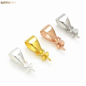 Fashion Wholesale 925 Sterling Silver Pendant Mountings Charms For Pearl Jewelry Making Supplies