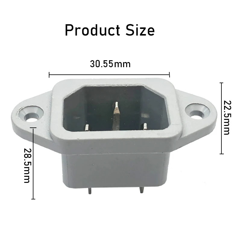 Prise IEC C14 250V 10A 3 Broches Avec Couvercle Noir - Lot De 1 - Marque Uxcell