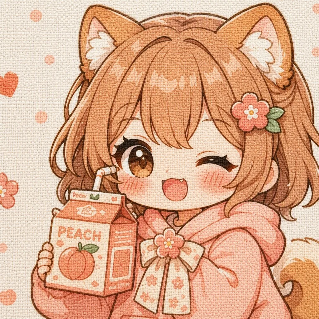 Original Chibi Anime Character DTG Print Close-up