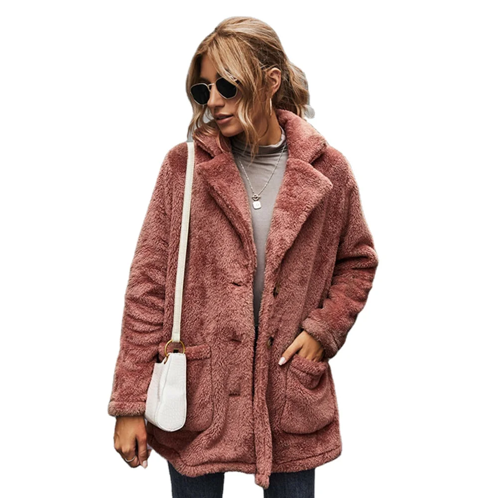 

Ladies autumn and winter tie-dye woolen coat thickened plus velvet warm wool coat blouse