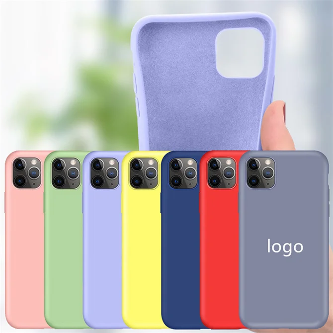 

buy bulk 2.0mm liquid silicone tpu phone cases custom printed logo soft cases phone for iphone 11 /11pro, A variety of color