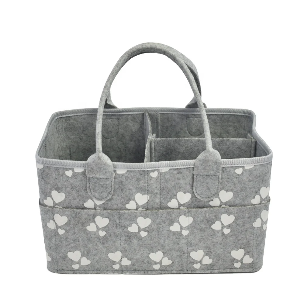 

Portable Bestselling custom high quality detachable custom felt dipper storage bin for baby, Grey