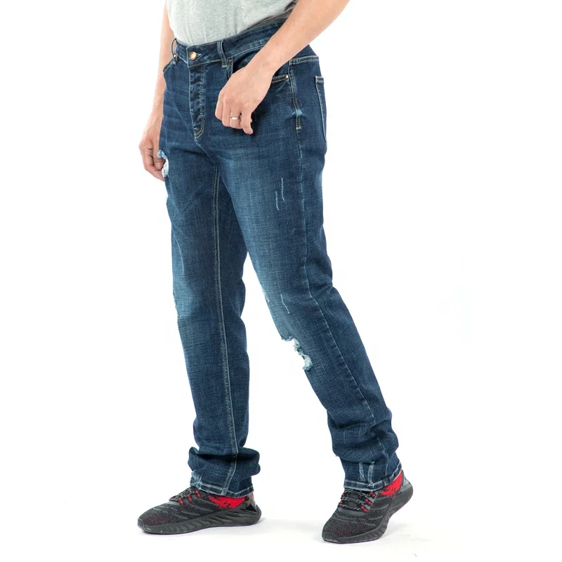 Patched Jeans Menbrushed Denim Jeans Mensrough Jeans For Men
