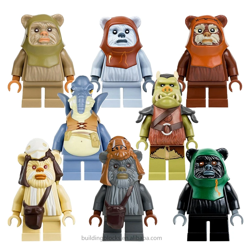 

Star Ewok Teebo Wicket Tokkat Paploo Battle of Endor 8038 Authentic Rare Wars Building Block Figure Kids Gift Toys PG8067