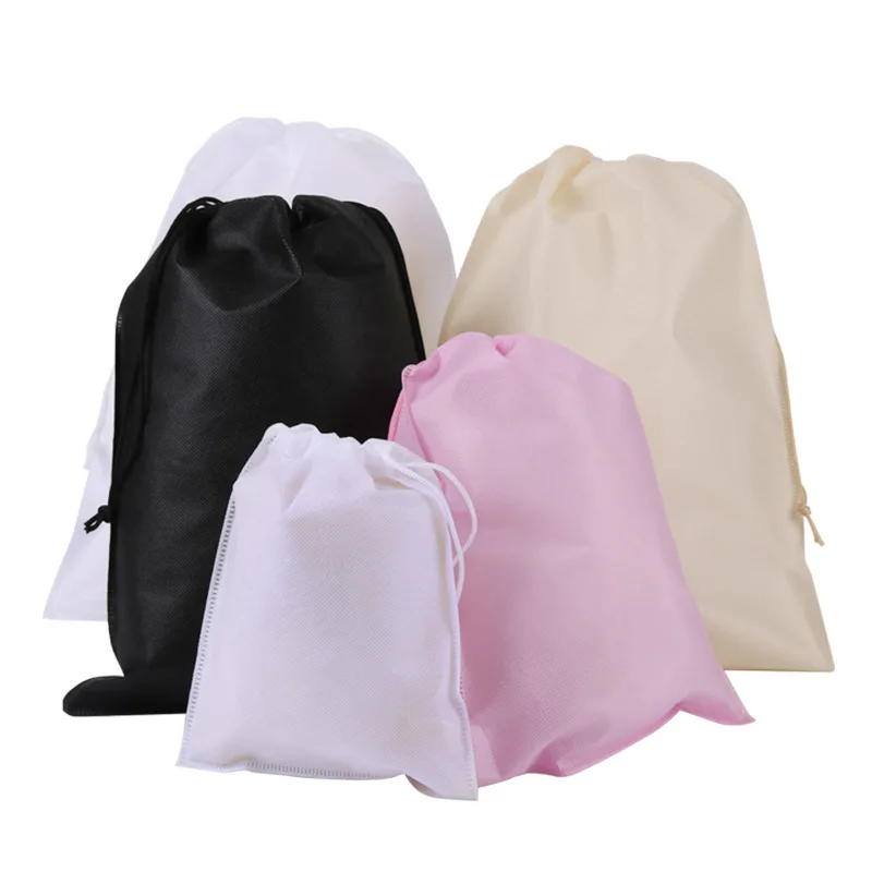 

Custom logo non woven waterproof dust bag pocket non woven travel drawstring shoe bag, Customized color