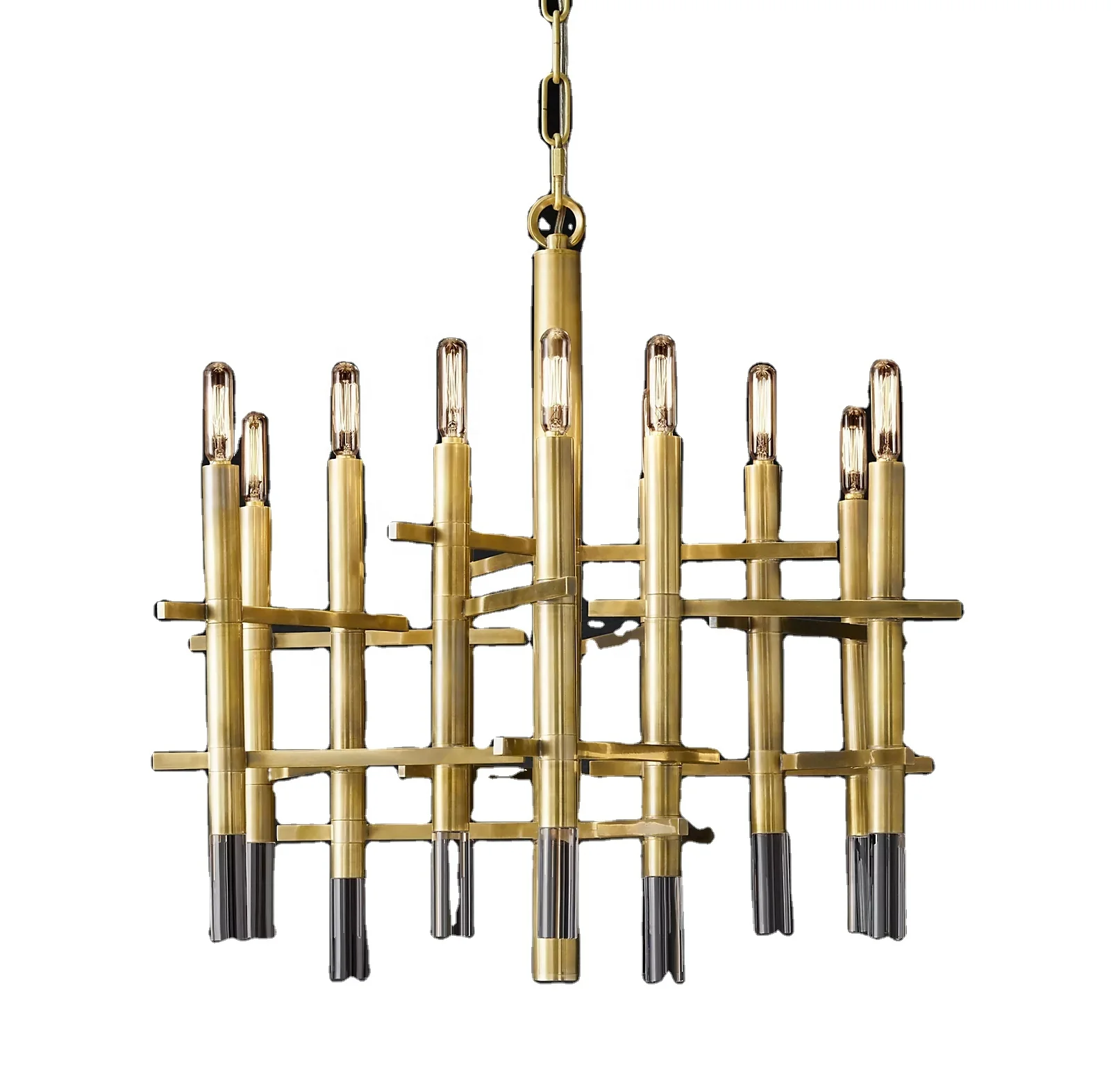 

Vintage Ceiling Lighting Modern Minimalist Chandelier Decoration Hotel Dining Room Living Room Lynx Chandelier 25" CZ2864/L12, Burnished brass, bronze,polished nickel