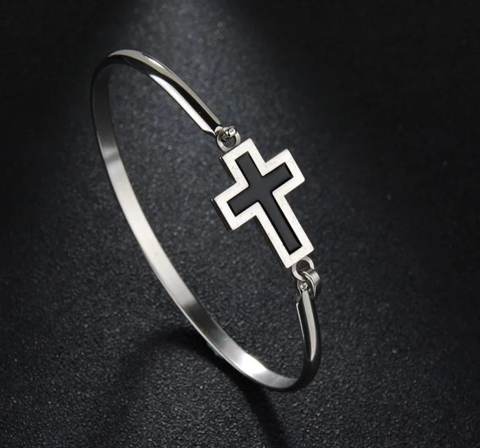 

Hot selling stainless steel bracelets with crosses for couples fashionable titanium steel bracelet manufacturer direct sales