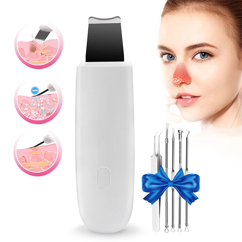 

Private Deep Cleansing Facial Clean Blackhead Remover gift for girlfriend Face Ultrasonic Skin Scrubber Skin Spatula