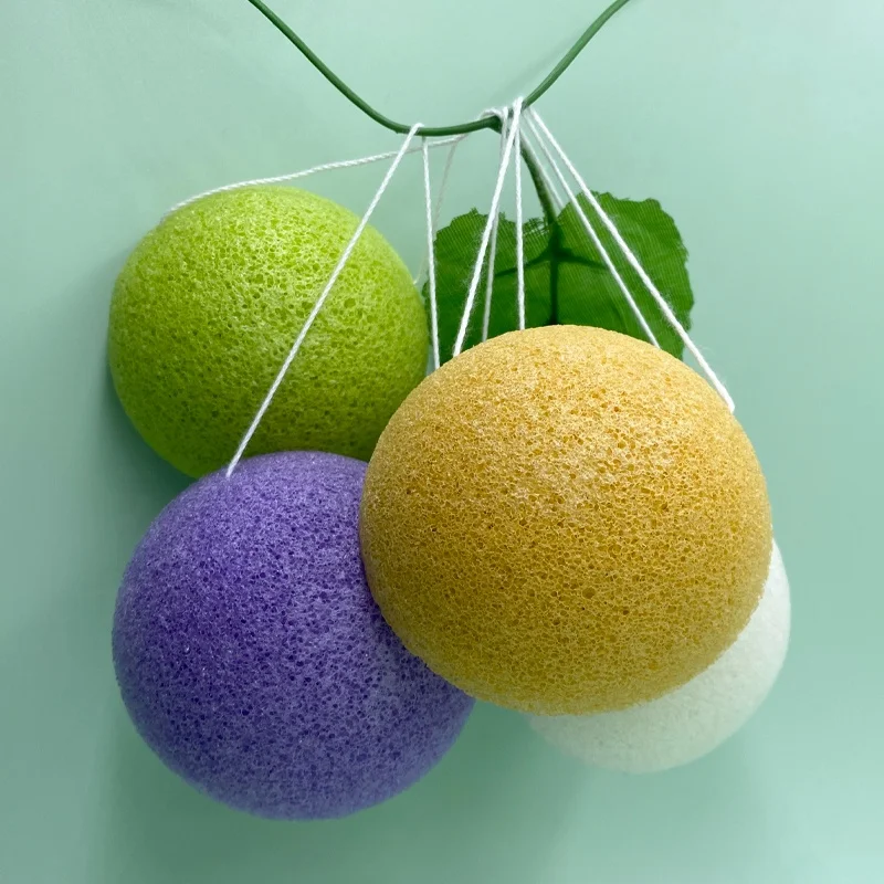 

Organic Skincare Facial for Natural Exfoliating and Deep Pore Cleansing Konjac Sponge Infused with Bamboo Charcoal, Multiple colors available