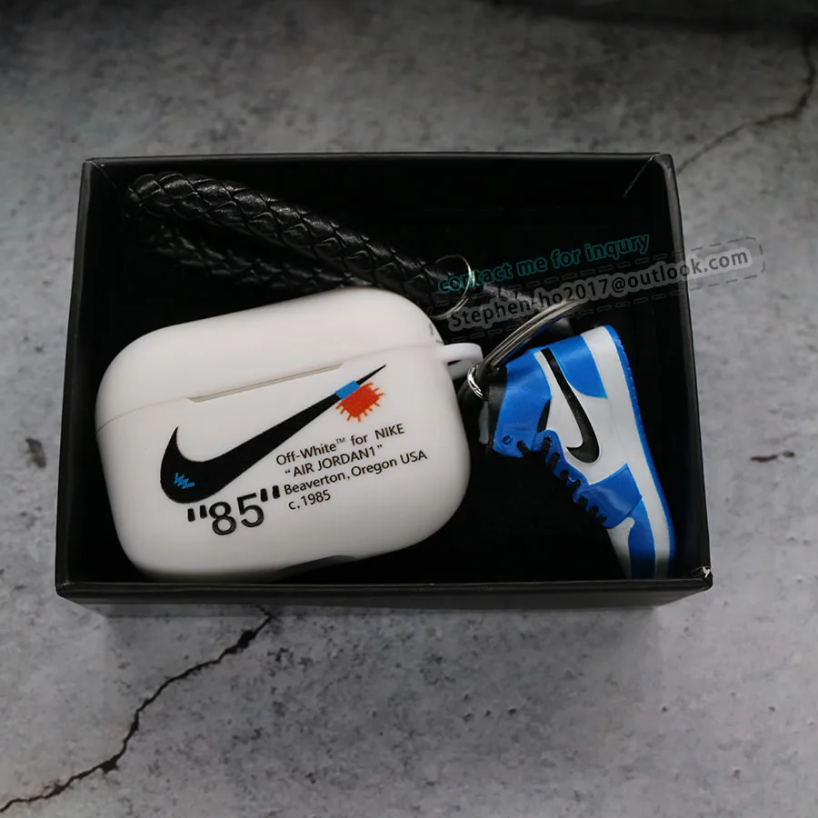 

2020 New cases used for airpods pro 2 with mini 3d sneaker keychain retail gift box packaging set of 3pcs