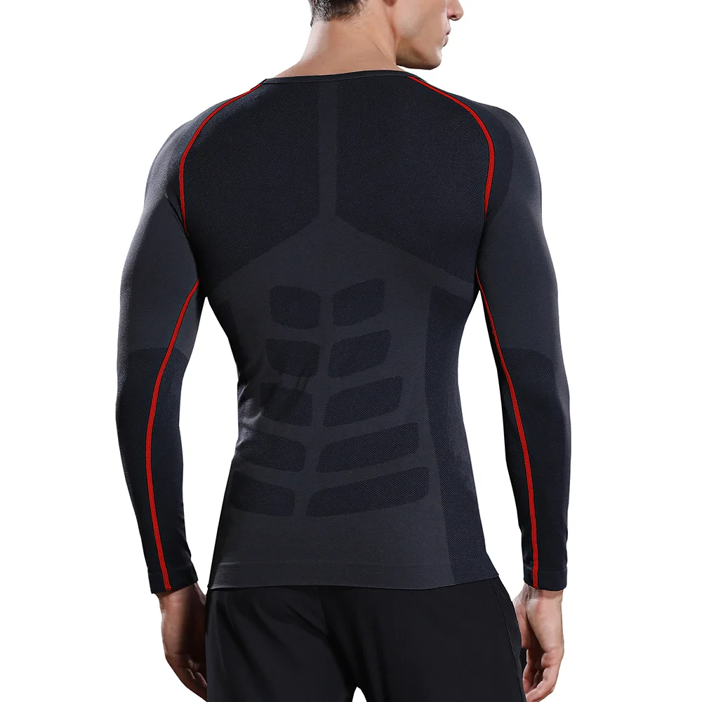 

compression dry high quality men fitted long sleeves breathable tight gym wear sport shirt