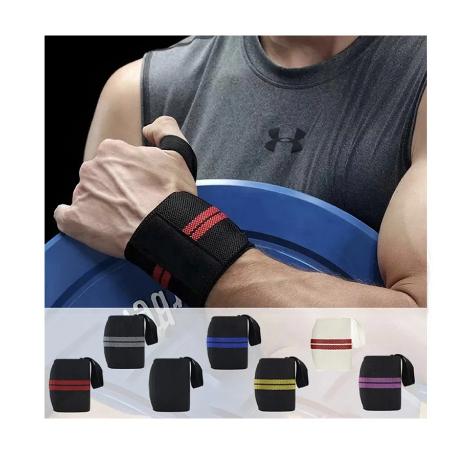 

Low MOQ 7 Colors Custom Logo Premium Quality Fitness Wrist Straps With Thumb Loops Weightlifting Support Braces Wrist Wraps, 20 colors ready stock