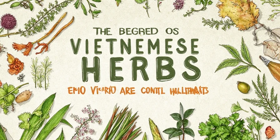 Vietnamese market stall selling fresh herbs