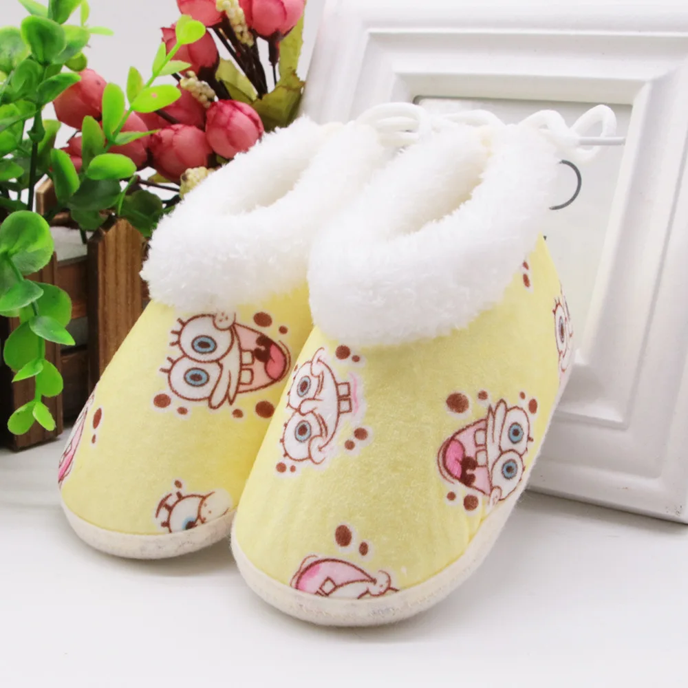 

Winter Infant Boys Girls Cute Cartoon Cotton Shoes Anti-Slip Warm Toddlers, Yellow