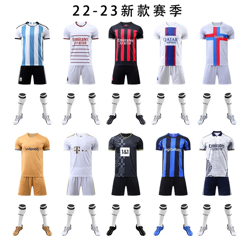 

Customizable Thai quality logo numbers skin friendly Comfortable and quick-drying striped football jersey soccer uniform