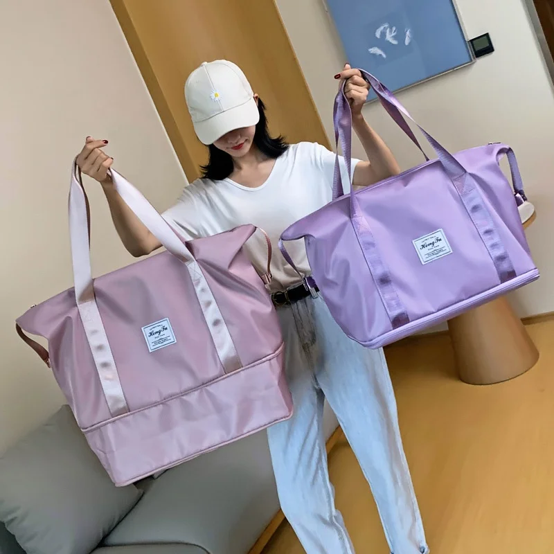 

Wholesale lightweight fashion yoga gym bag travel duffel bag large capacity Oxford short-distance boarding business travel bag