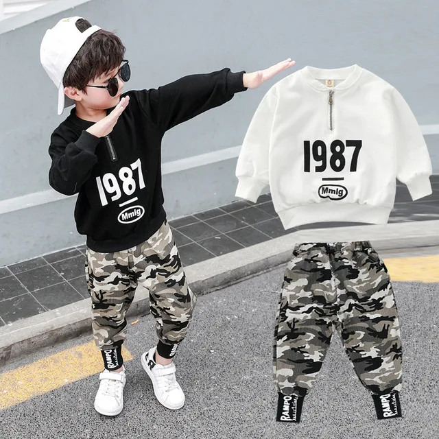 

2020 toddler outfits spring autumn kids casual coat pants 2pcs tracksuits baby boy children jogging suit Boys clothes sets