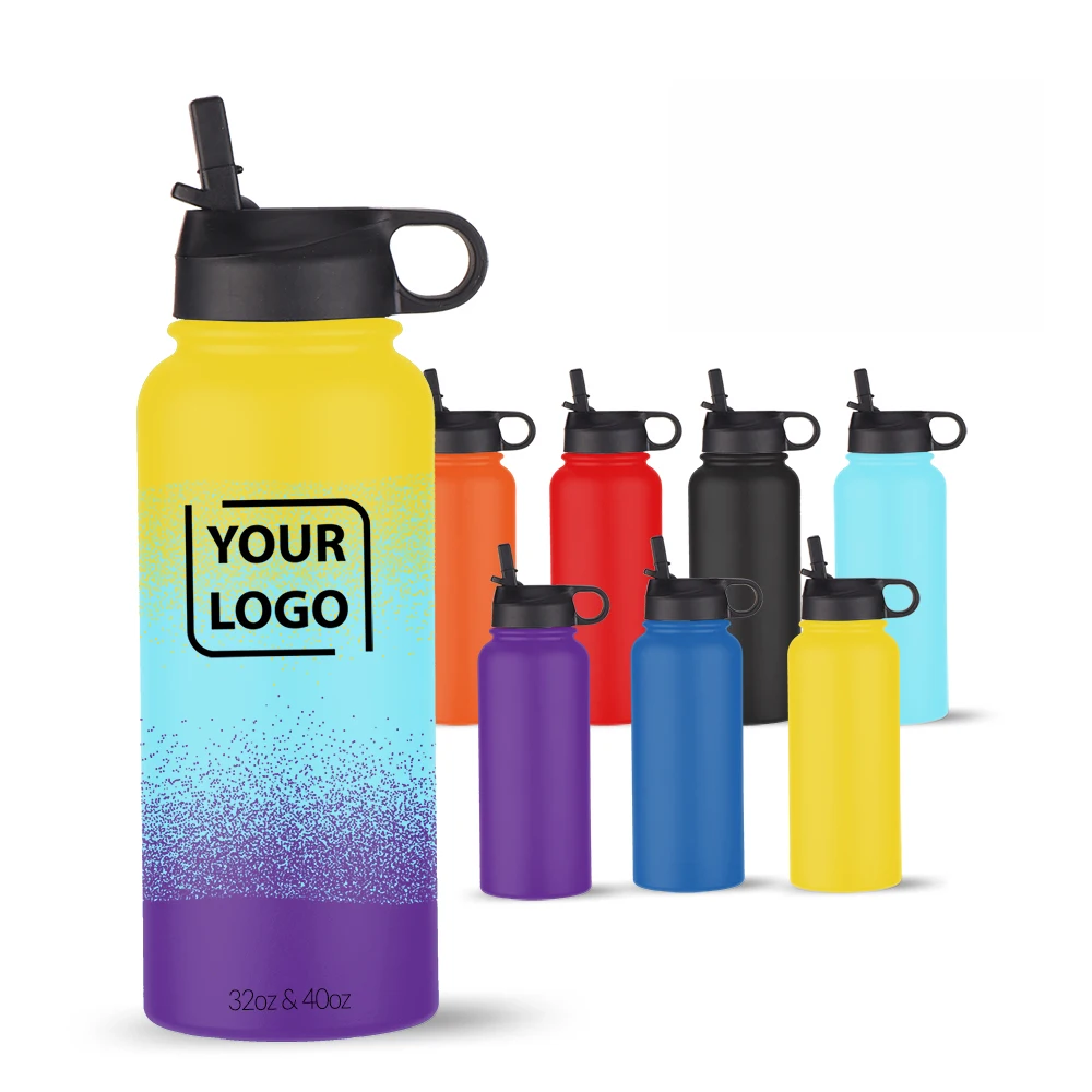 

Wholesale Engraved 32Oz Gym Thermos Flask Quality Non Toxic Sports Water Bottle Thermos Flask With Spout Lid 32 Oz