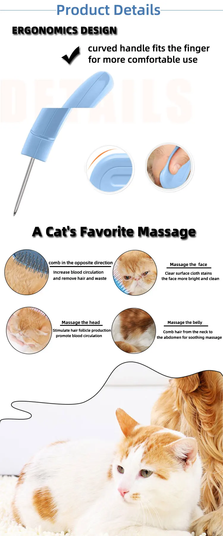 Customizable brush fur double sided knot out pet trimmer plastic dog brush tear stain comb cut cat for matted 