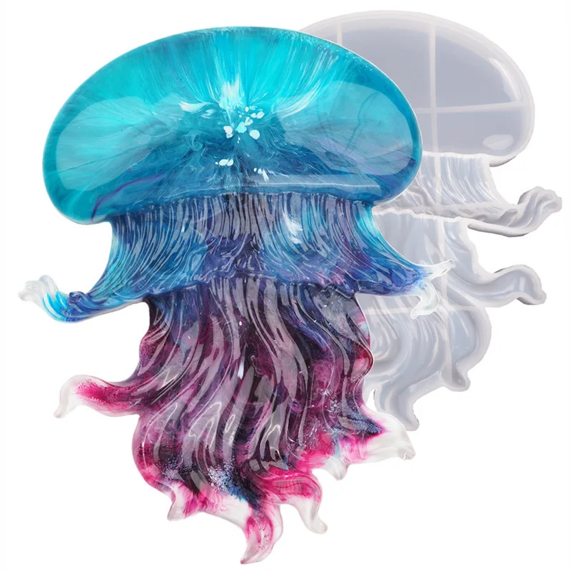 

0149 Creative DIY Crystal Epoxy Epoxy Resin Jellyfish Marine Biological Mirror Silicone Mold New, White