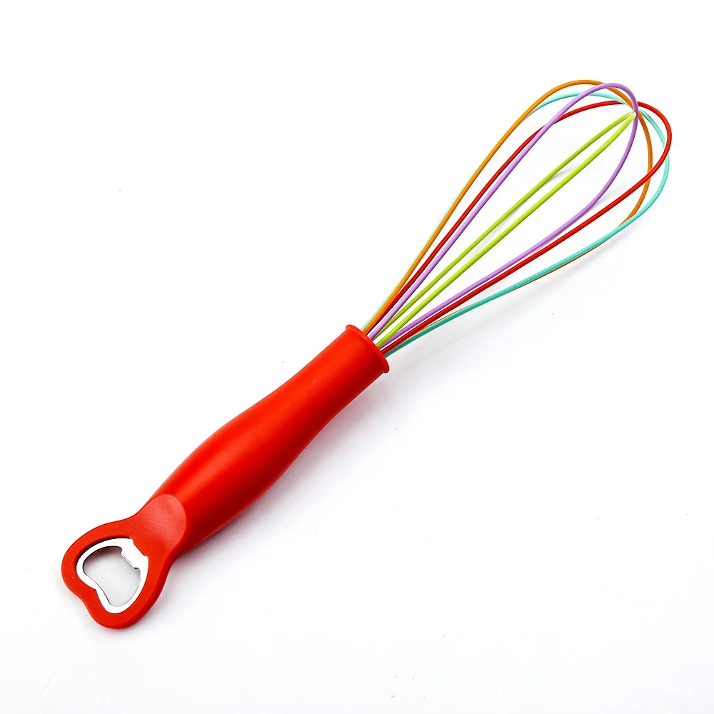 

3 Pack Silicone Whisks Wire Kitchen Whisks For Cooking Blending Whisking Beating Stirring Silicone Kitchen Gadgets, Colorful