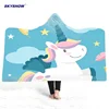 Personalized unicorn magic hooded blanket for unicorn lovers, wearable wrap blanket with hood, children & adult throw hooded