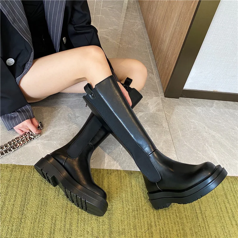 

Black Ankle Snow Boots Winter Women Fashion knee-high elastic boots