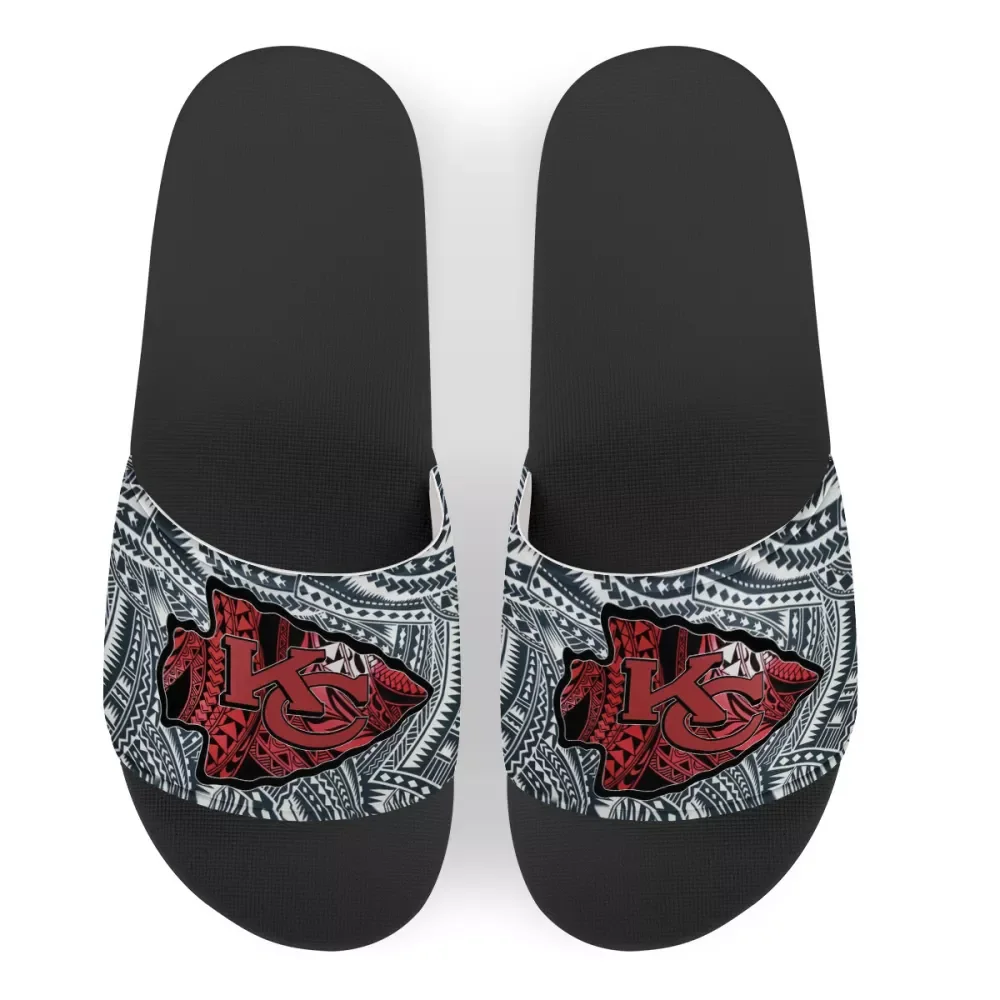 

Chiefs football team slippers red Polynesian tribal design print Men shoes boys sleeper indoor slipper shoes NFLE sandal custom, Customized color