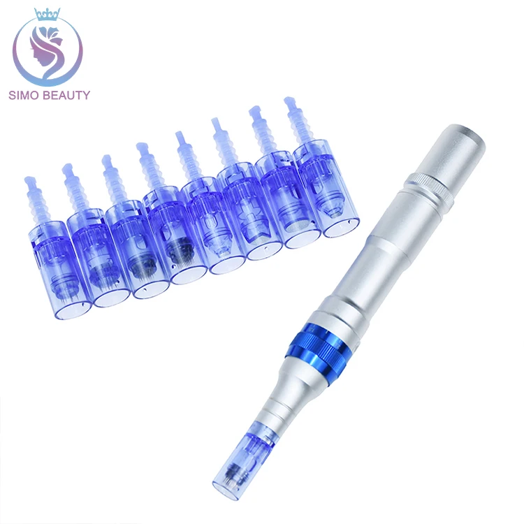 

Derma roller hair treatment dr. pen ultima a6s professional derma pen needles cartridge, Transparent blue