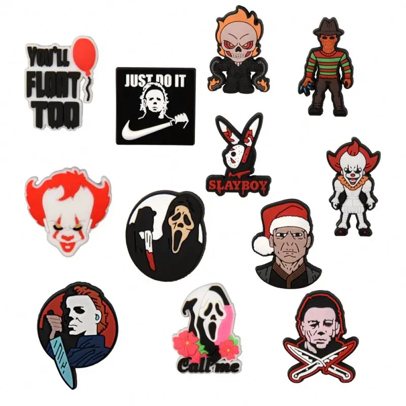 

2022 custom croc horror design pvc rubber Shoe Charms, As pictures or oem