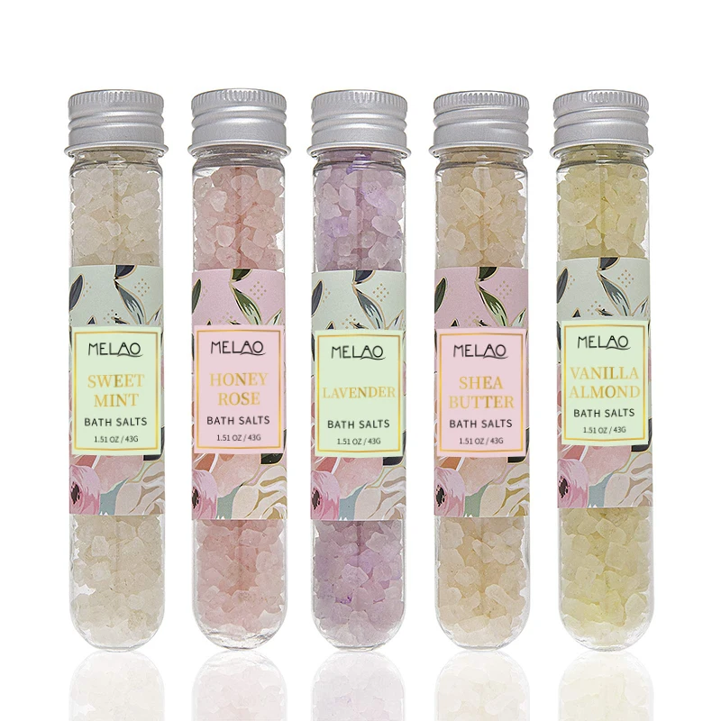 

OEM/ODM Private Label Skin Care Spa Relaxing Body Epsom Body Care Salt Organic Shea Butter Bath Salts With Container, Accepted oil color customized