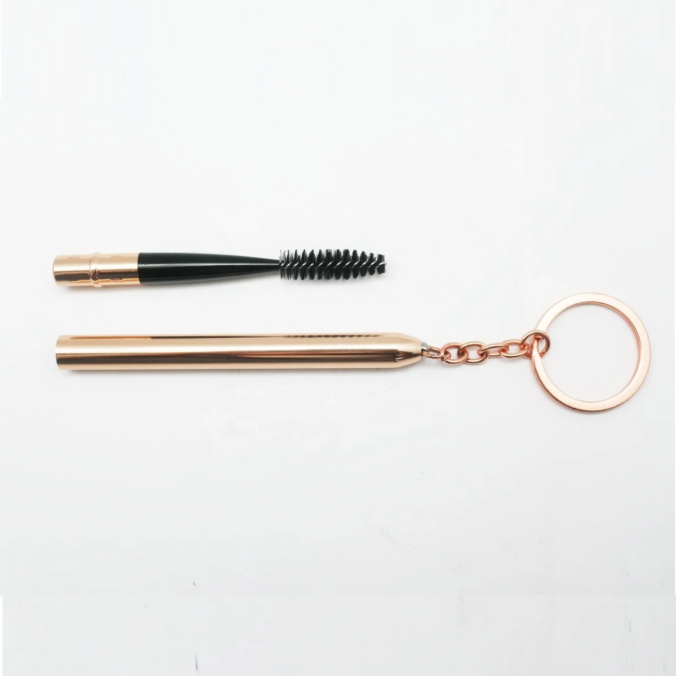 

Unique Keychain Wholesale Reusable Rose Gold Spoolie Eyebrow Brush Makeup Eyelash Mascara Brush