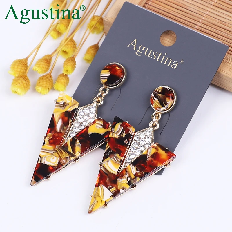 

Agustina new ladies jewelry crystal fashion earrings drop diamond party earrings, Colorful