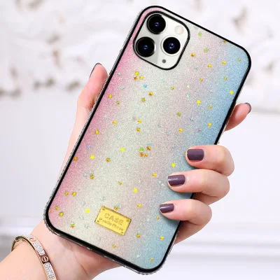 

2020 Glitter Phone Case For iPhone 12 Colorful TPU+PC Bling Phone Cases For iPhone 11 Pro Max Cute Girly Diamond Phone Case