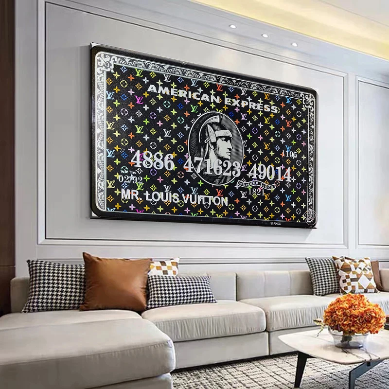 

Express Credit Card Posters Pop Street Wall Art Pictures For Home Office Living Room Decor Fashion Wall Pictures