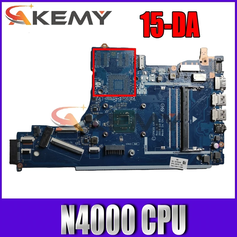 

High quality PC For HP 15-DA Laptop Motherboard With N4000 CPU L20372-601 L20372-001 EPK50 LA-G073P DDR4 100% Tested Fast Ship