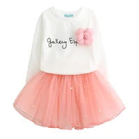 

Bear Leader Lovely Girls White Tee Shirt and Pink Skirt With Rhinestone Clothes Set Girls tutu Skirt