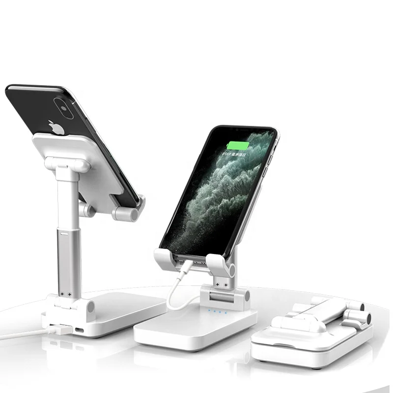 

Adjustable foldable phone stand desktop phone stand aluminum powerbank phone charging stand