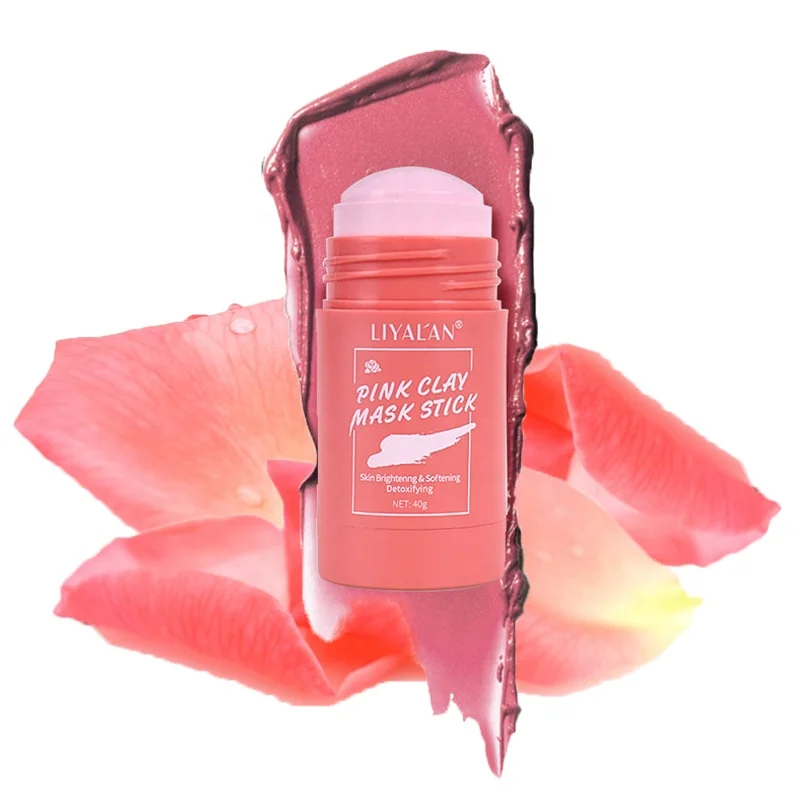 

Factory Supply Natural Rose Extract Cleansing Pink Clay Blackhead Remover Solid Rose Mask Stick