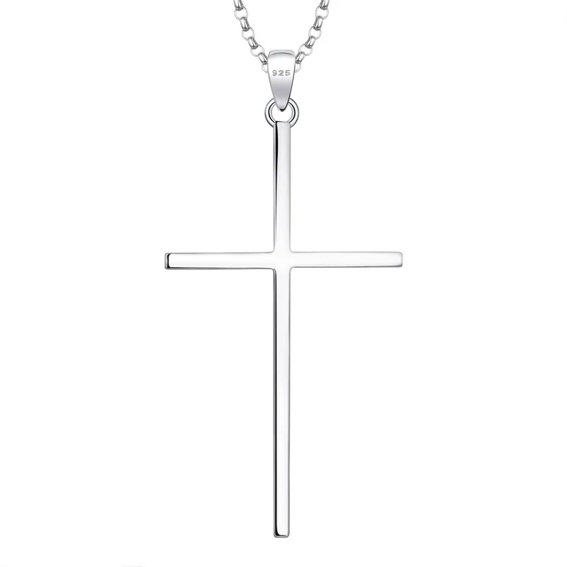 Wholesale High Quality 925 silver plain cross pendant necklace with Rhodium plated cross without stone pendant
Wholesale High Quality 925 silver plain cross pendant necklace with Rhodium plated cross without stone pendant