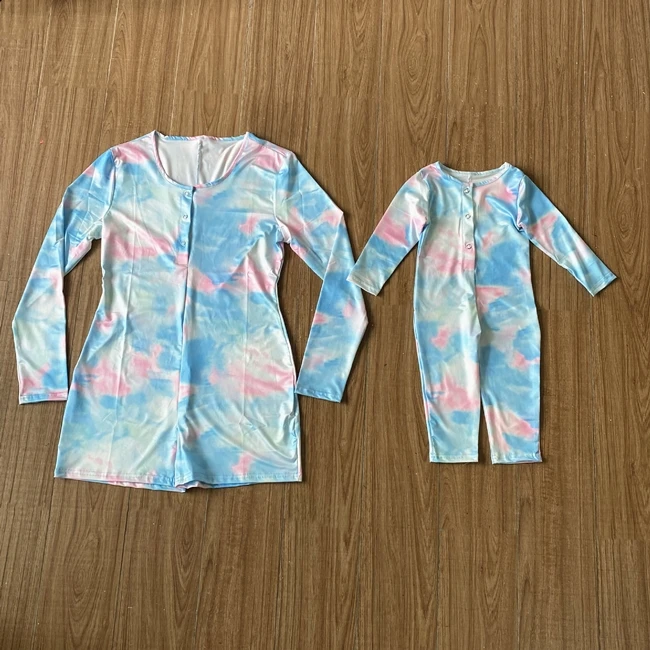 

2021 New arrival printed pijama matching mother and daughter outfits clothing sleepwear sets